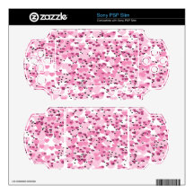 Cute Pink Hearts Decals For The PSP Slim