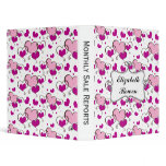 cute pink hearts girly,personalized vinyl binder