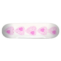 Cute Pink Hearts Skateboard. Customizable. by PsyborgAli Cute Pink Hearts Skateboard. Customizable.