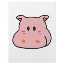 cute pink hippo face full color flyer