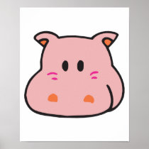 cute pink hippo face print