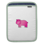 Cute pink hippo iPad sleeves