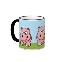Cute Pink Hippo Coffee Mugs