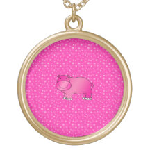 Cute pink hippo pink stars jewelry