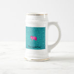 Cute pink hippo turquoise glitter mug
