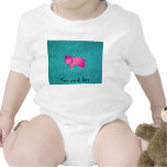 Cute pink hippo turquoise glitter t shirts
