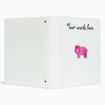 Cute pink hippo vinyl binder