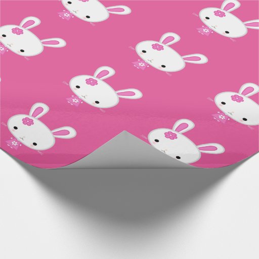 Cute Pink Kawaii Bunny Wrapping Paper Zazzle