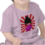 Cute Pink  Kokeshi Doll on rising sun Tee Shirts