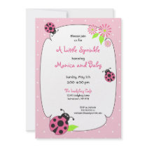 Cute Pink Ladybug Invitation invitations