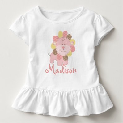 Cute Pink Lion Safari Jungle Personalized Birthday Tee Shirt