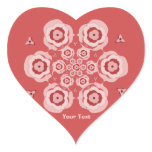 Cute Pink Lotus Flower Meditation Heart Stickers