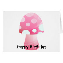Cute Pink Morsel Mushroom Card
