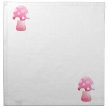 Cute Pink Morsel Mushroom Cloth Napkin