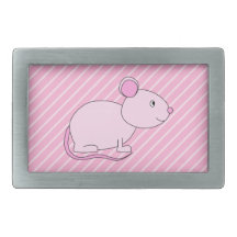 Cute Pink Mouse. Belt Buckle