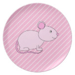 Cute Pink Mouse. Party Plates