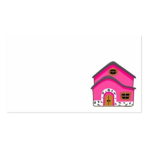 CUTE PINK NEW JERSEY CARTOON HOUSE GIRLY HOME BUSINESS CARD TEMPLATE