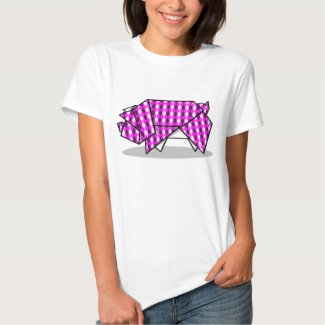 Cute Pink Origami Pig Shirt