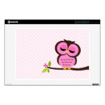Cute Pink Owl Laptop Decals