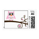 Cute Pink Owl Postage
