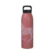 Cute Pink Paisley Horse Drinking Bottles