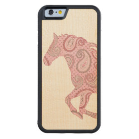 Cute Pink Paisley Horse Carved® Maple iPhone 6 Bumper