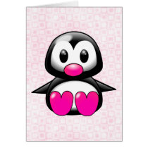 Cute Pink Penguin cards