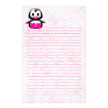 Cute Pink Penguin Customized Stationery