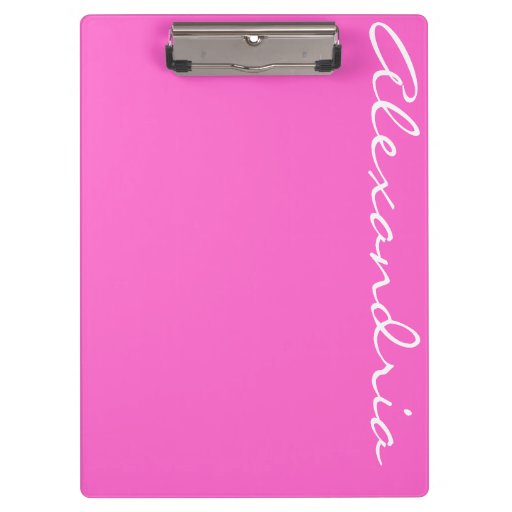 Cute Pink Personalized Name Clipboard Zazzle