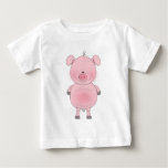 Cute Pink Pig Cartoon Kid's T-Shirt