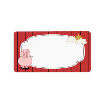 Cute Pink Pig Label