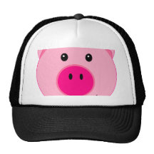 Cute Pink Pig Mesh Hats