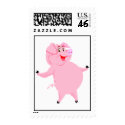 Cute Pink Pig Postage Stamps