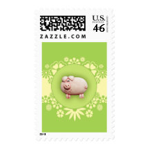 Cute Pink Pig Postage Stamps