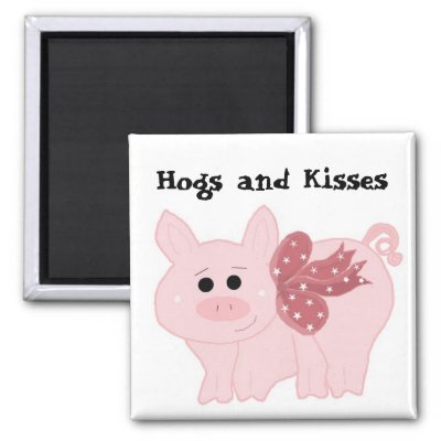 Cute Pink Pig with Funny Saying Fridge Magnet