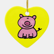 Cute pink piggy christmas tree ornament