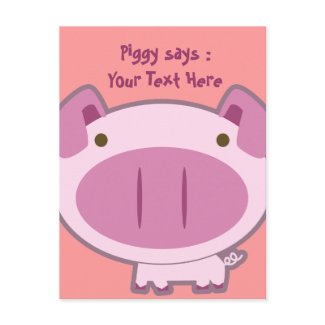 CUTE PINK PIGGY POSTCARD postcard