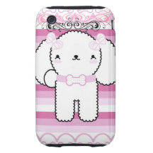 Cute Pink Poodle iPhone 3 Tough Case