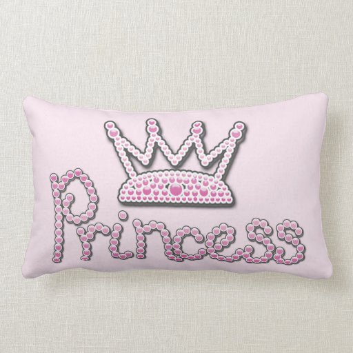 Cute Pink Printed Pearls Princess Crown Throw Pillow Zazzle