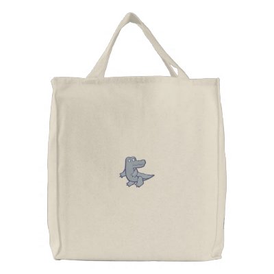 Cute Pink Purple Alligator Canvas Bag by silly_strings