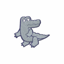 Cute Pink Purple Alligator small embroidered shirts by silly_strings Cute Pink Purple Alligator small embroidered shirts