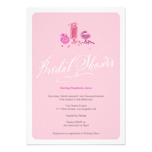 Cute Pink Retro Candy Bridal Shower Invitation