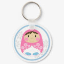 Cute Pink Russian Doll Keychain by markmurphycreative Cute Pink Russian Doll Keychain