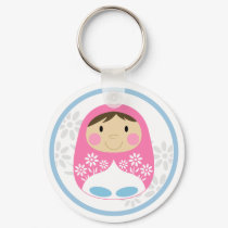 Cute Pink Russian Doll Keychain