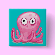 cute pink silly octopus buttons by doonidesignsanimals cute pink silly octopus buttons