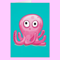 cute pink silly octopus cards by doonidesignsanimals cute pink silly octopus cards