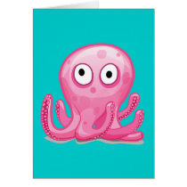 cute pink silly octopus cards by doonidesignsanimals cute pink silly octopus cards