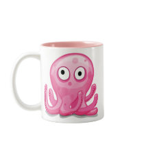 cute pink silly octopus, cute pink silly octopus mugs by doonidesignsanimals cute pink silly octopus, cute pink silly octopus mugs