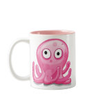 cute pink silly octopus, cute pink silly octopus coffee mugs