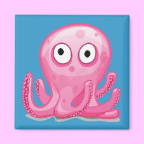 cute pink silly octopus magnets by doonidesignsanimals cute pink silly octopus magnets